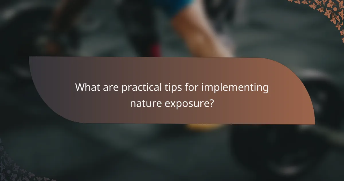 What are practical tips for implementing nature exposure?
