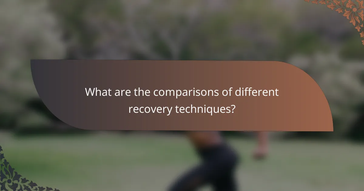 What are the comparisons of different recovery techniques?