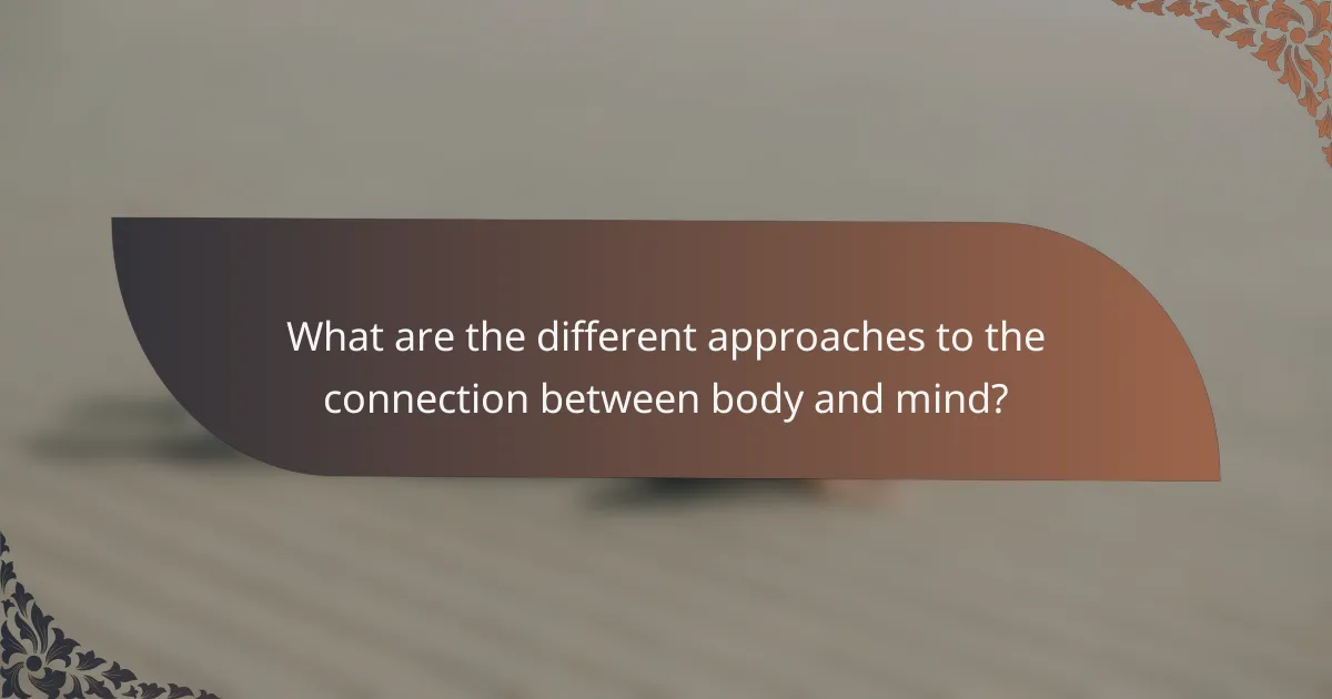 What are the different approaches to the connection between body and mind?