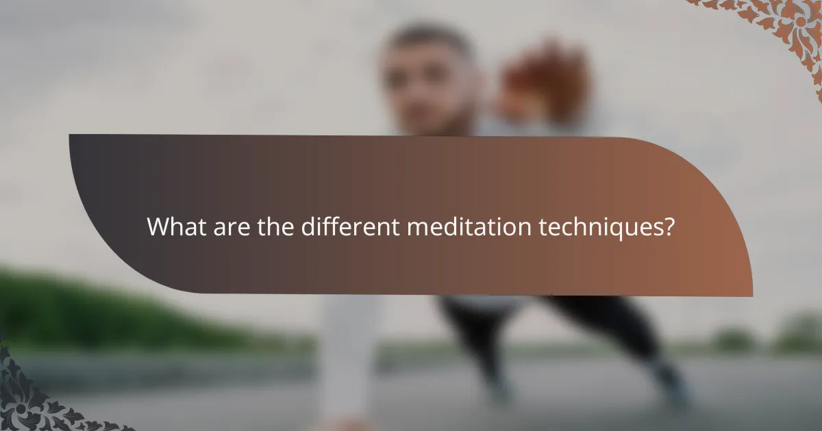 What are the different meditation techniques?